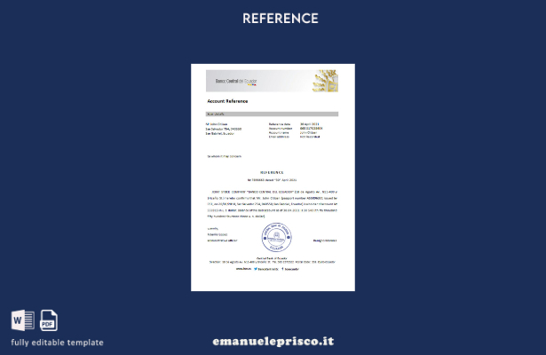 modello di riferimento della Banca Centrale dell'Ecuador in stile verificato del